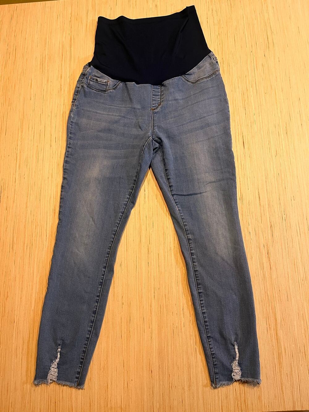 Maternity Skinny Jeans Distressed Raw Hem by Song Size XL